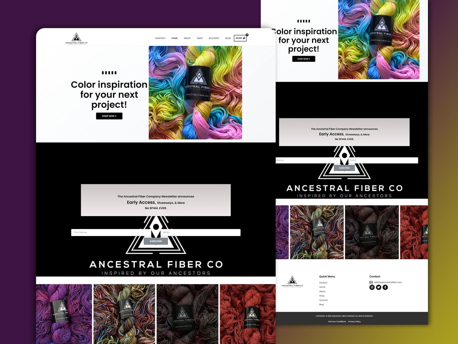 eCommerce Website Design For Ancestral Fiber Company