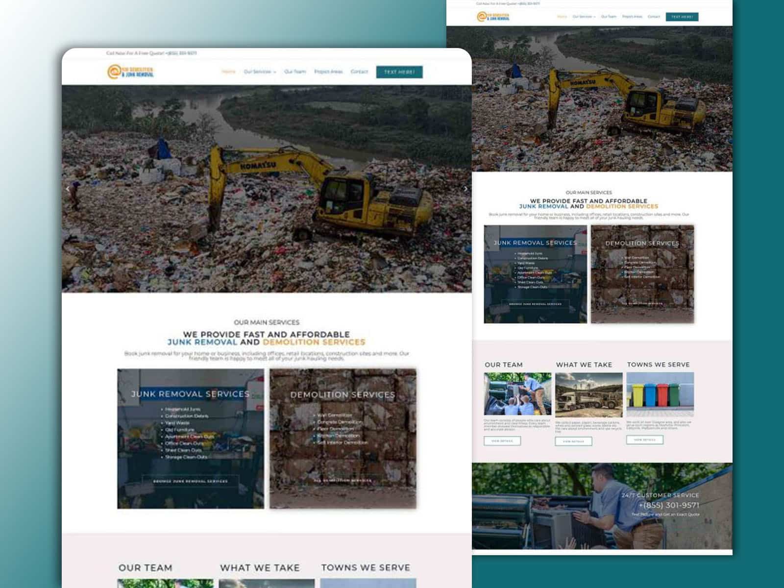 Junk Removal Website Design For Anir Demolition & Junk Removal Company