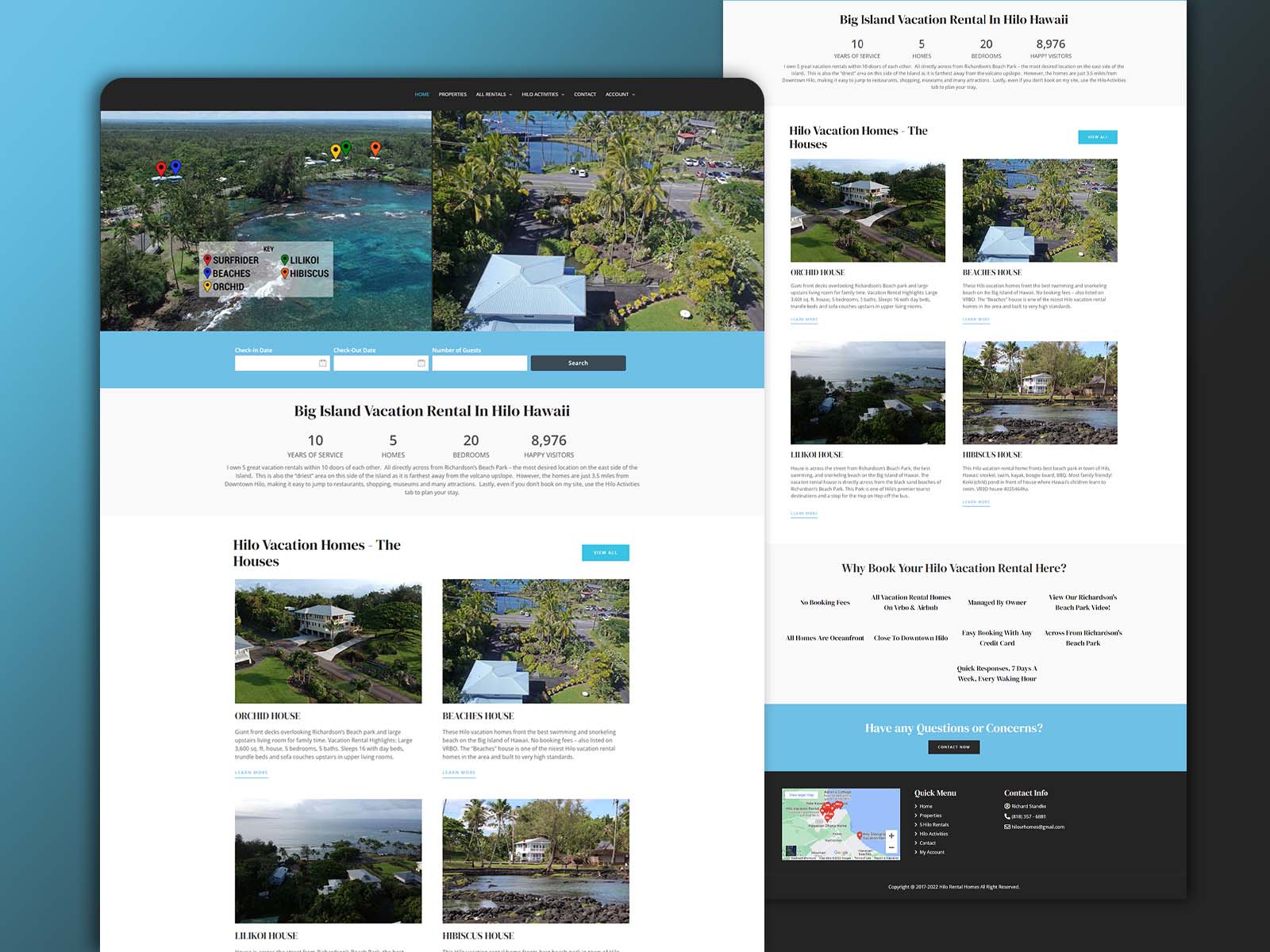 Rental Website Design For Hilo Vacation