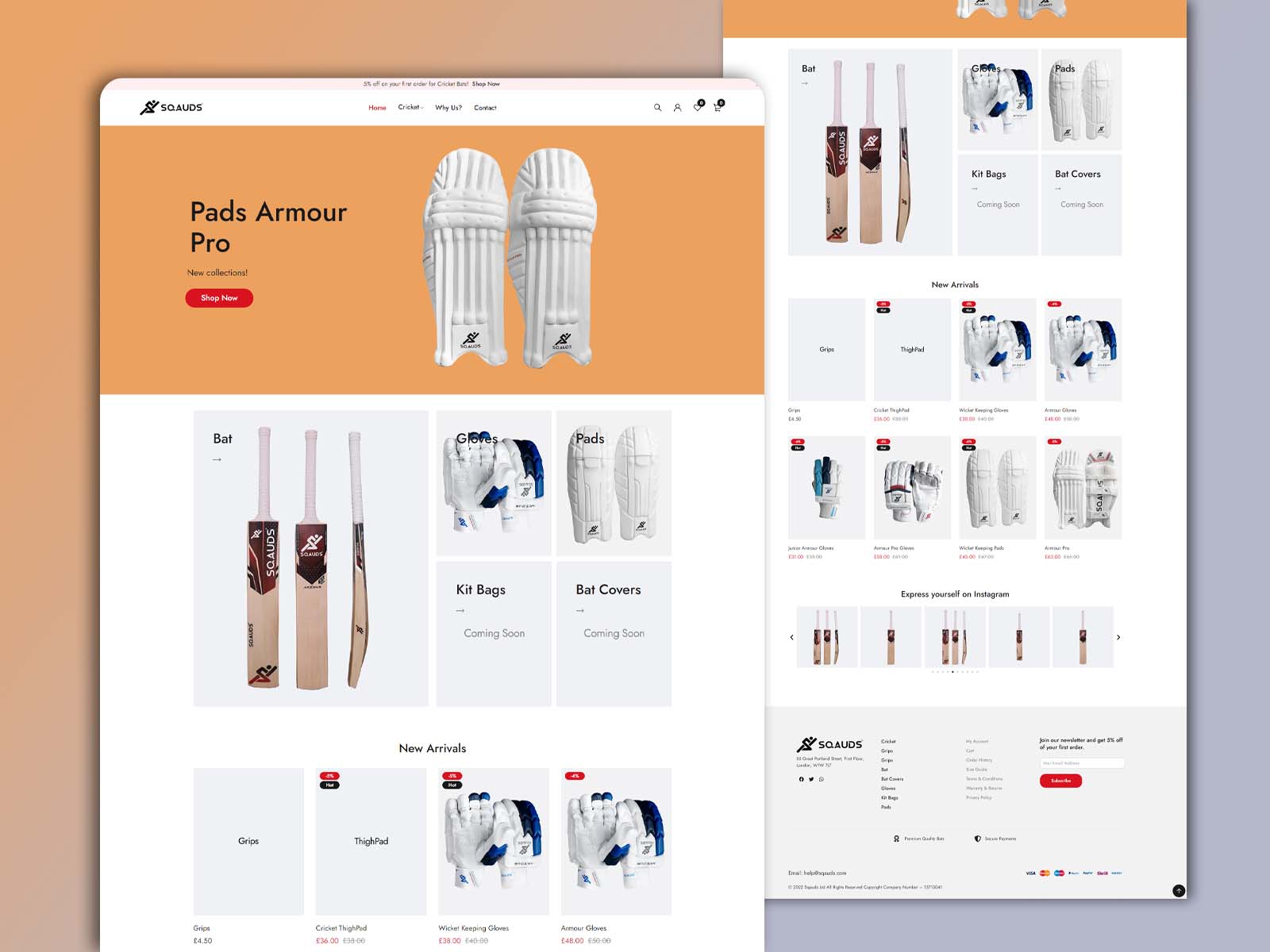 e-Commerce Website Design For Sqauds Shop