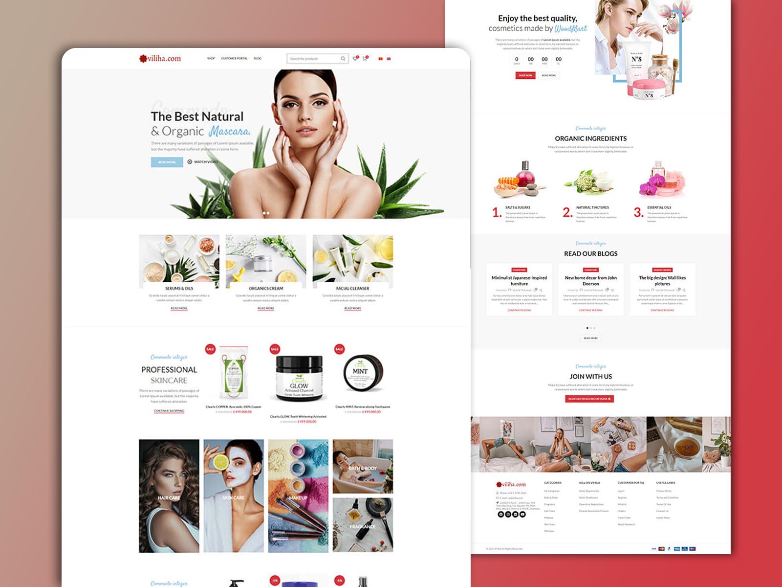 Beauty and Skincare Website Design For Viliha