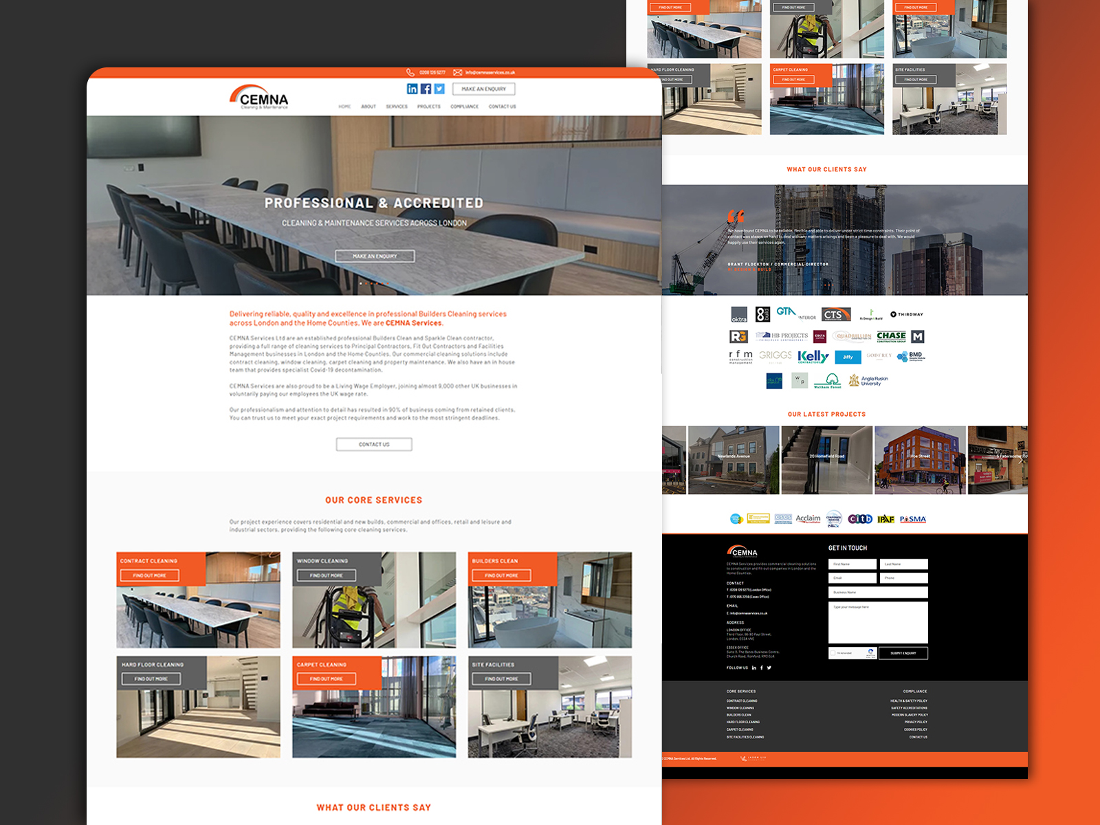 Cleaning Website Design For Cemna Cleaning