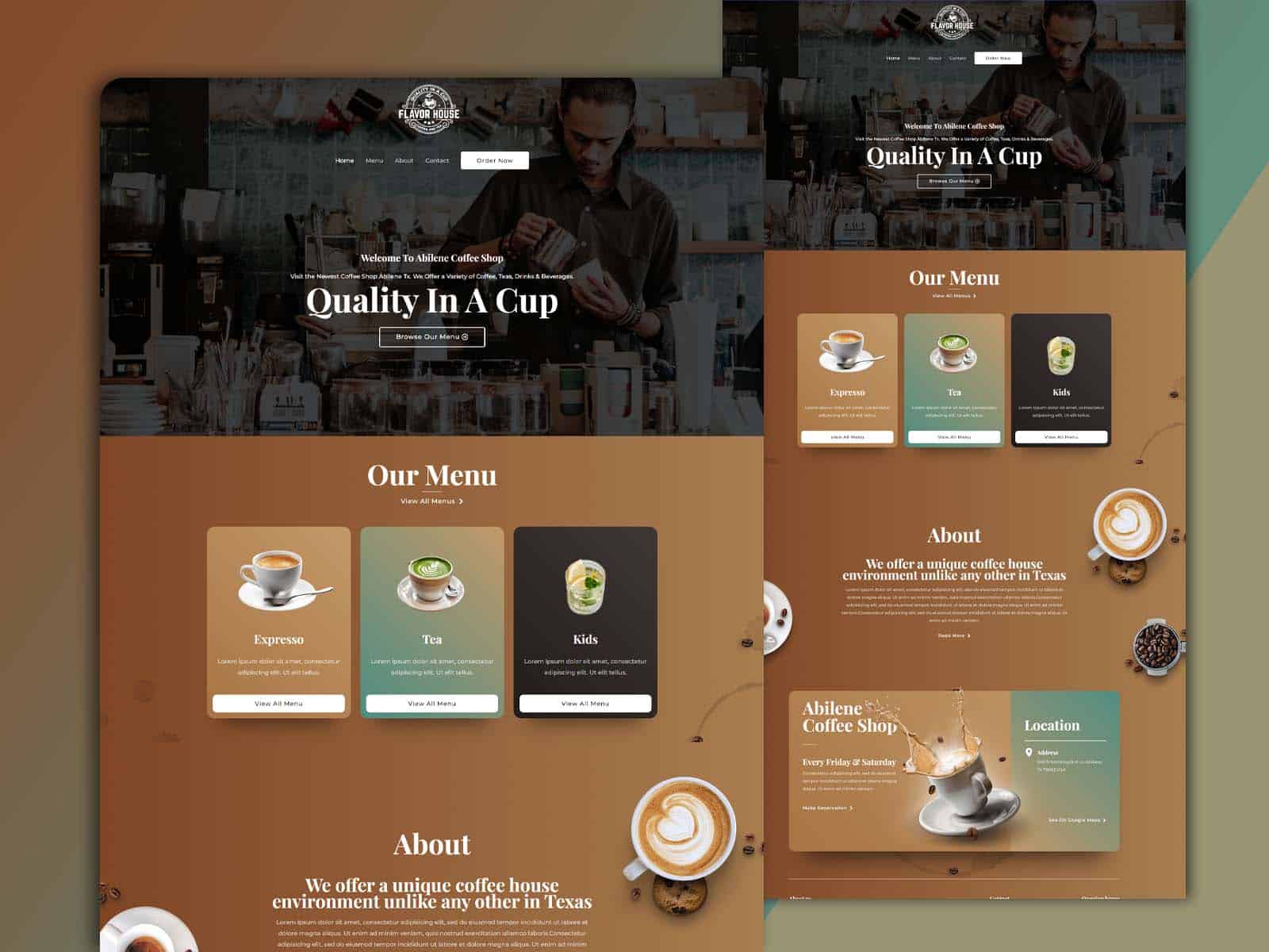 Coffee Shop Website Design For Abilene Coffee
