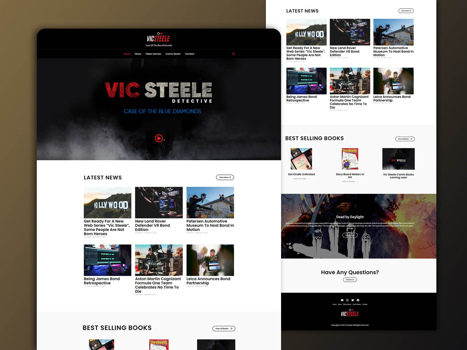 Blog Website Design For Vic Steele